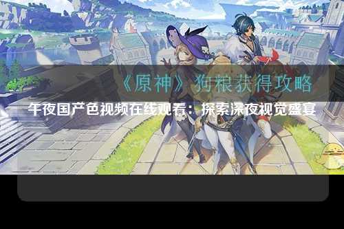 午夜国产色视频在线观看：探索深夜视觉盛宴